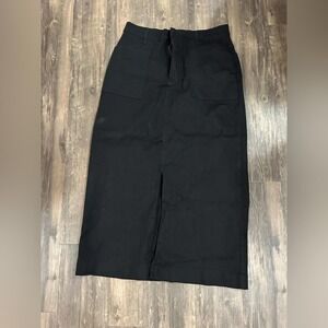 Christopher‎ & Banks Black Midi Skirt 12 Minimalist Normcore Y2K